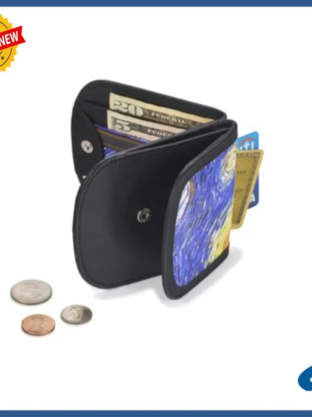 Compact Leather Wallet for Cards Coins Bills ID Front Pocket Folding